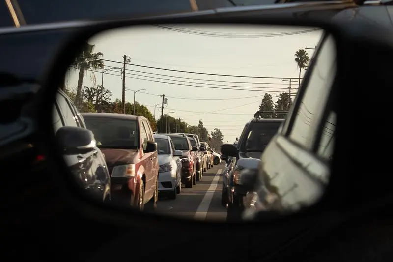 Emergency responders at the scene of an injury crash near the Stratton Avenue intersection in Los Angeles, California.