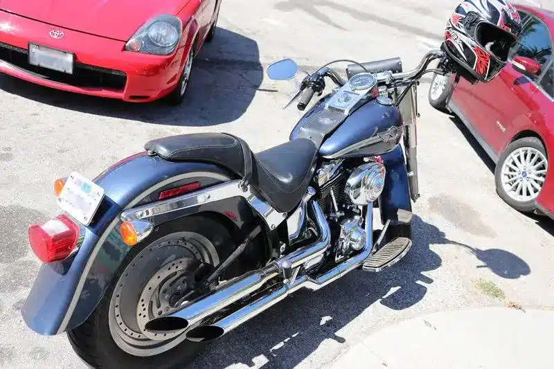 Emergency responders at the scene of a motorcycle crash at the intersection of Logan St and W Sunset Blvd in Los Angeles, CA.