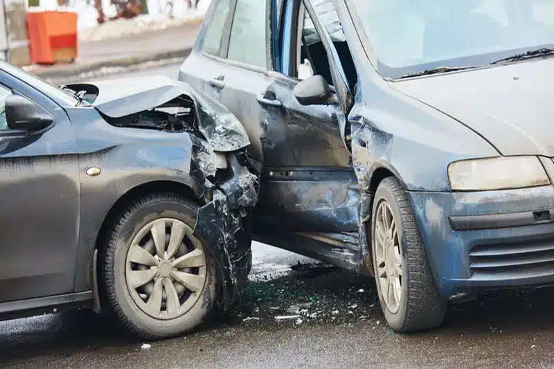 Crash with injuries at Santa Monica Boulevard and Vine Street in Los Angeles.
