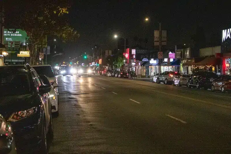One person injured in a hit-and-run crash on La Cienega Boulevard in Los Angeles.