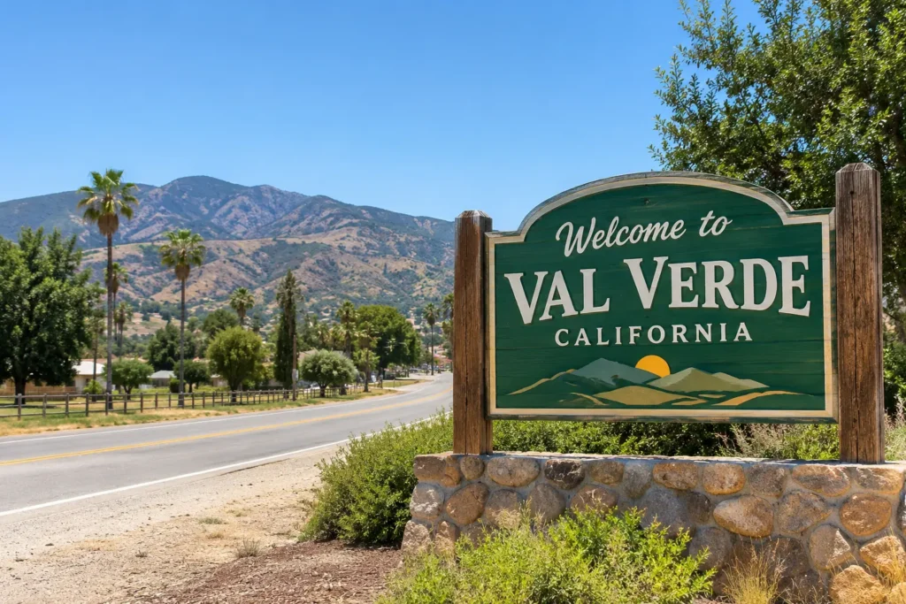 Residential neighborhood in Val Verde, an unincorporated community in Los Angeles County
